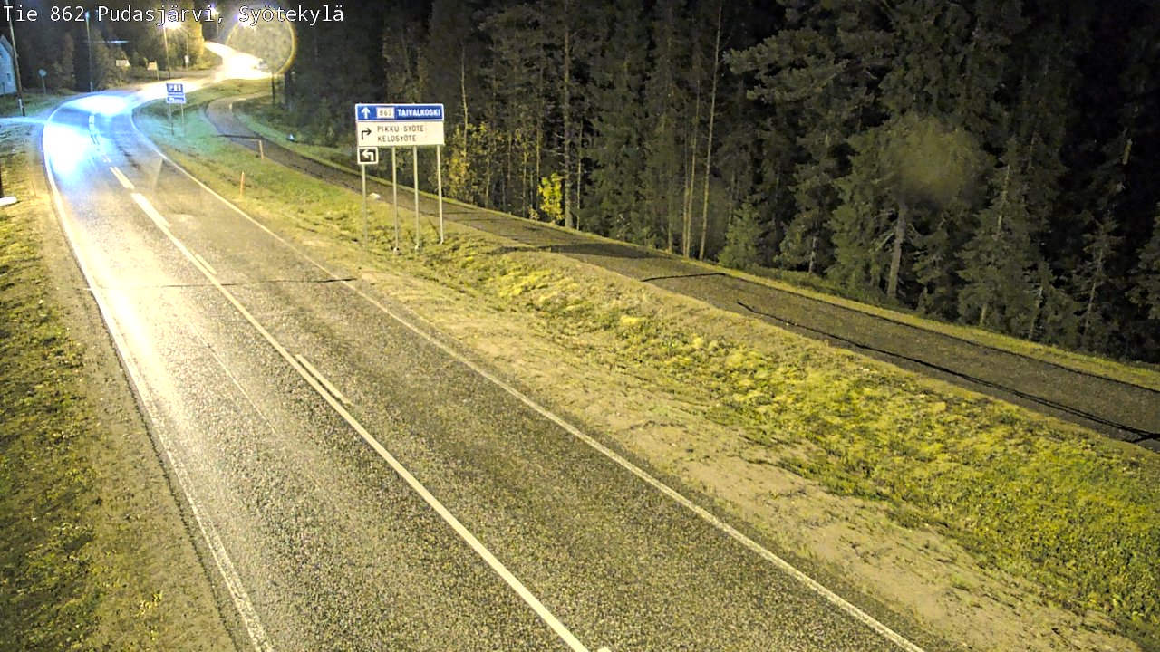 Weather Camera Image Road 862 Pudasjärvi, Syötekylä, Pudasjärvi, Pohjois-Pohjanmaa