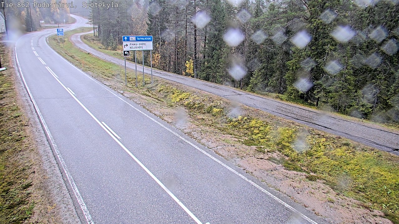 Weather Camera Image Väg 862 Pudasjärvi, Syötekylä, Pudasjärvi, Pohjois-Pohjanmaa