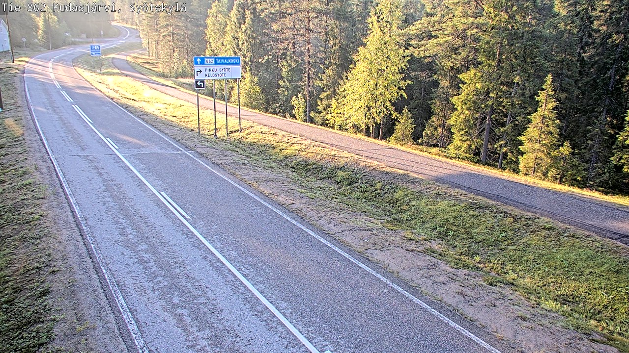 Weather Camera Image Road 862 Pudasjärvi, Syötekylä, Pudasjärvi, Pohjois-Pohjanmaa