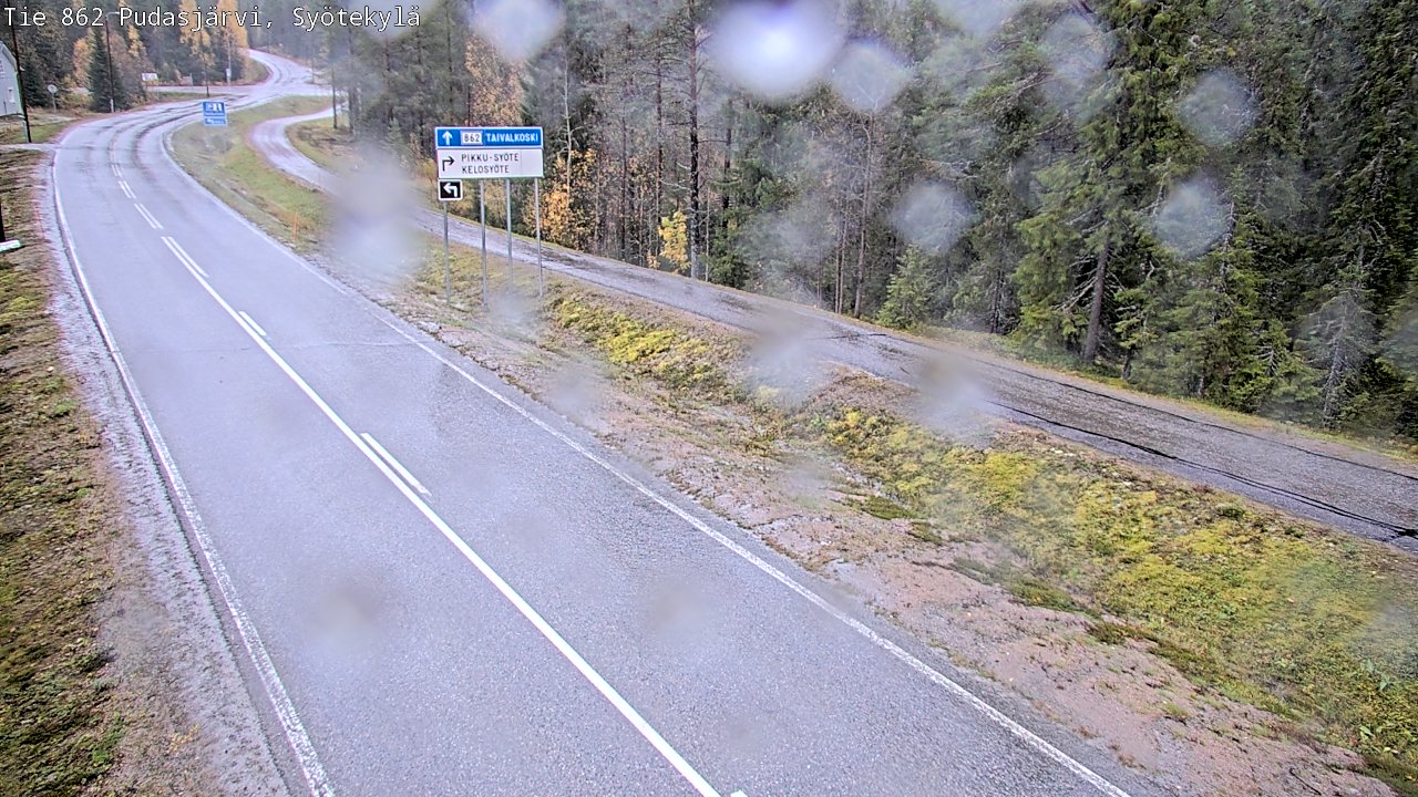 Weather Camera Image Road 862 Pudasjärvi, Syötekylä, Pudasjärvi, Pohjois-Pohjanmaa