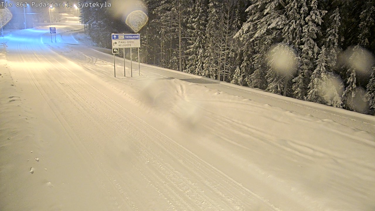 Weather Camera Image Road 862 Pudasjärvi, Syötekylä, Pudasjärvi, Pohjois-Pohjanmaa