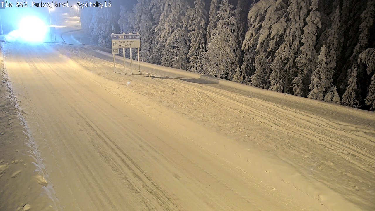 Weather Camera Image Road 862 Pudasjärvi, Syötekylä, Pudasjärvi, Pohjois-Pohjanmaa