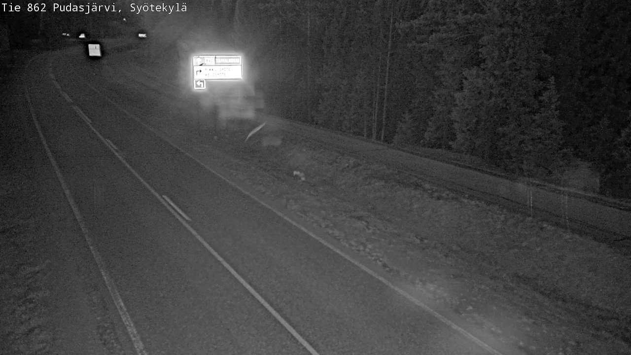 Weather Camera Image Väg 862 Pudasjärvi, Syötekylä, Pudasjärvi, Pohjois-Pohjanmaa