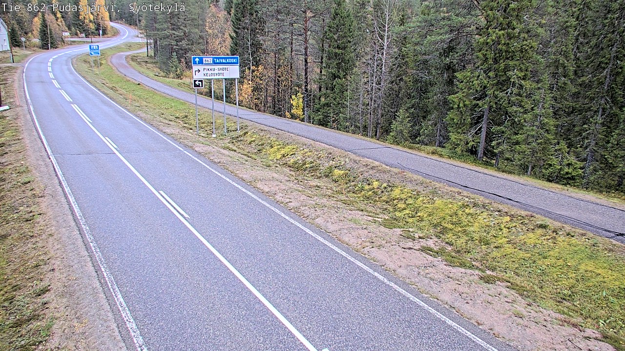 Weather Camera Image Road 862 Pudasjärvi, Syötekylä, Pudasjärvi, Pohjois-Pohjanmaa