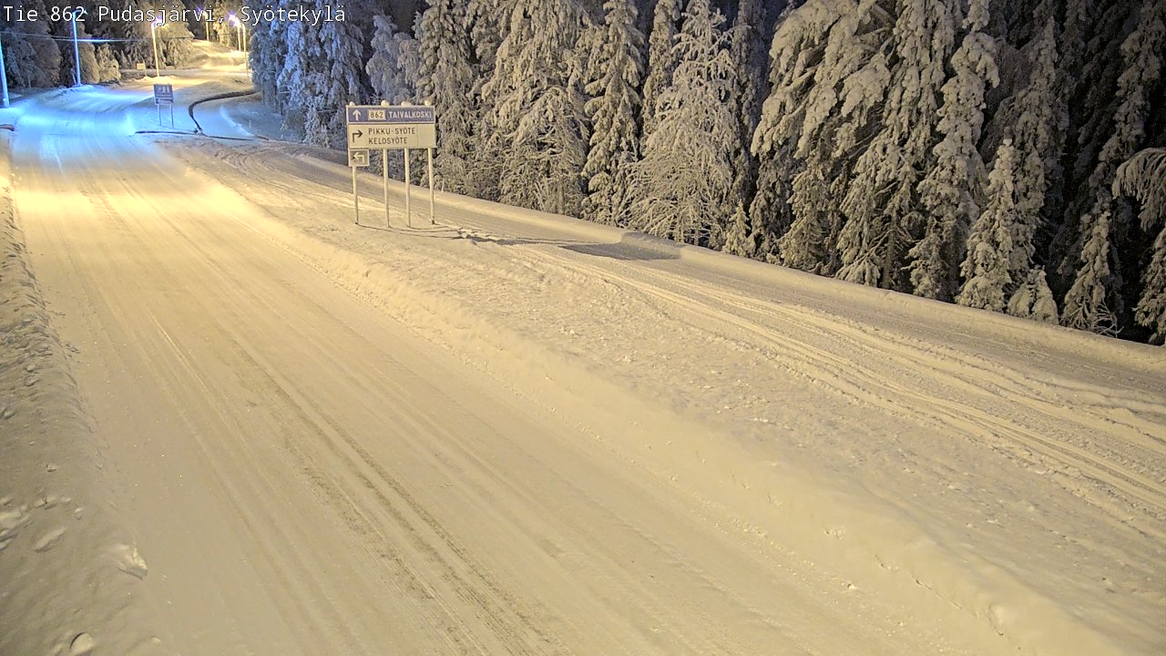 Weather Camera Image Road 862 Pudasjärvi, Syötekylä, Pudasjärvi, Pohjois-Pohjanmaa