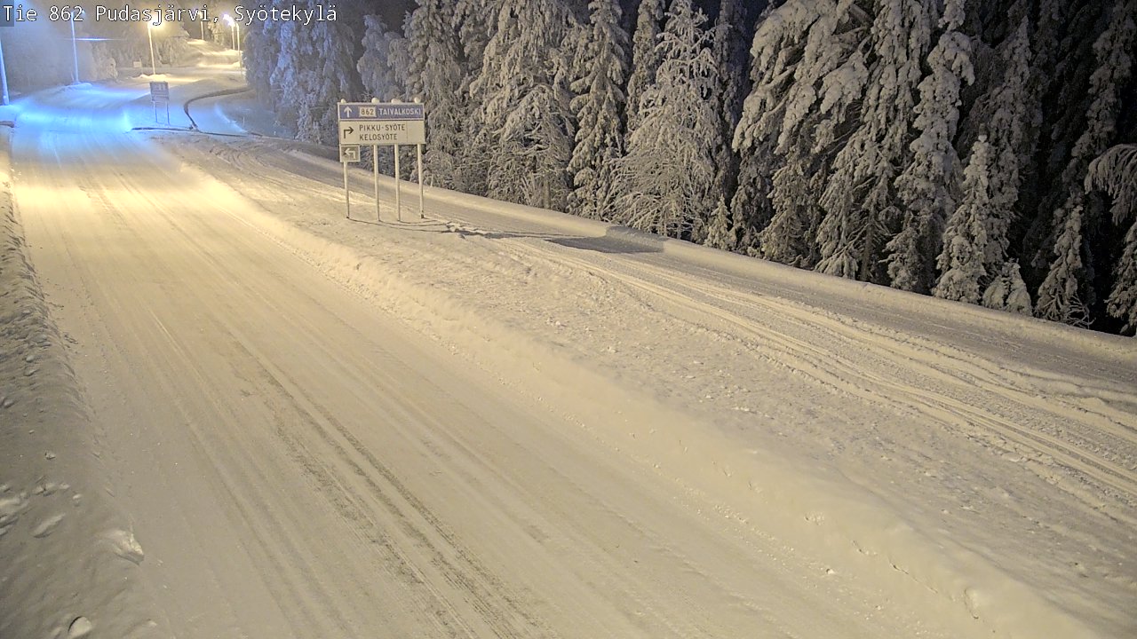 Weather Camera Image Road 862 Pudasjärvi, Syötekylä, Pudasjärvi, Pohjois-Pohjanmaa