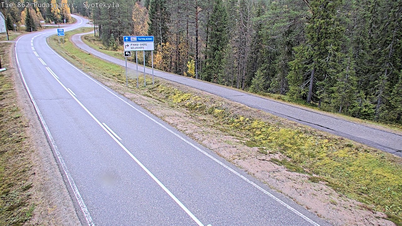 Weather Camera Image Road 862 Pudasjärvi, Syötekylä, Pudasjärvi, Pohjois-Pohjanmaa