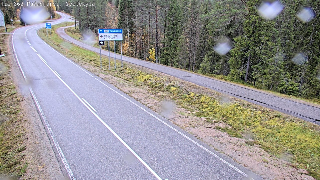 Weather Camera Image Road 862 Pudasjärvi, Syötekylä, Pudasjärvi, Pohjois-Pohjanmaa