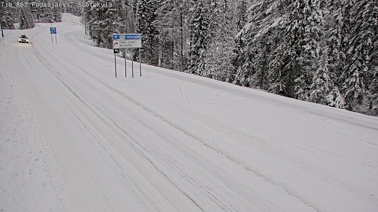 Weather Camera Image Road 862 Pudasjärvi, Syötekylä, Pudasjärvi, Pohjois-Pohjanmaa