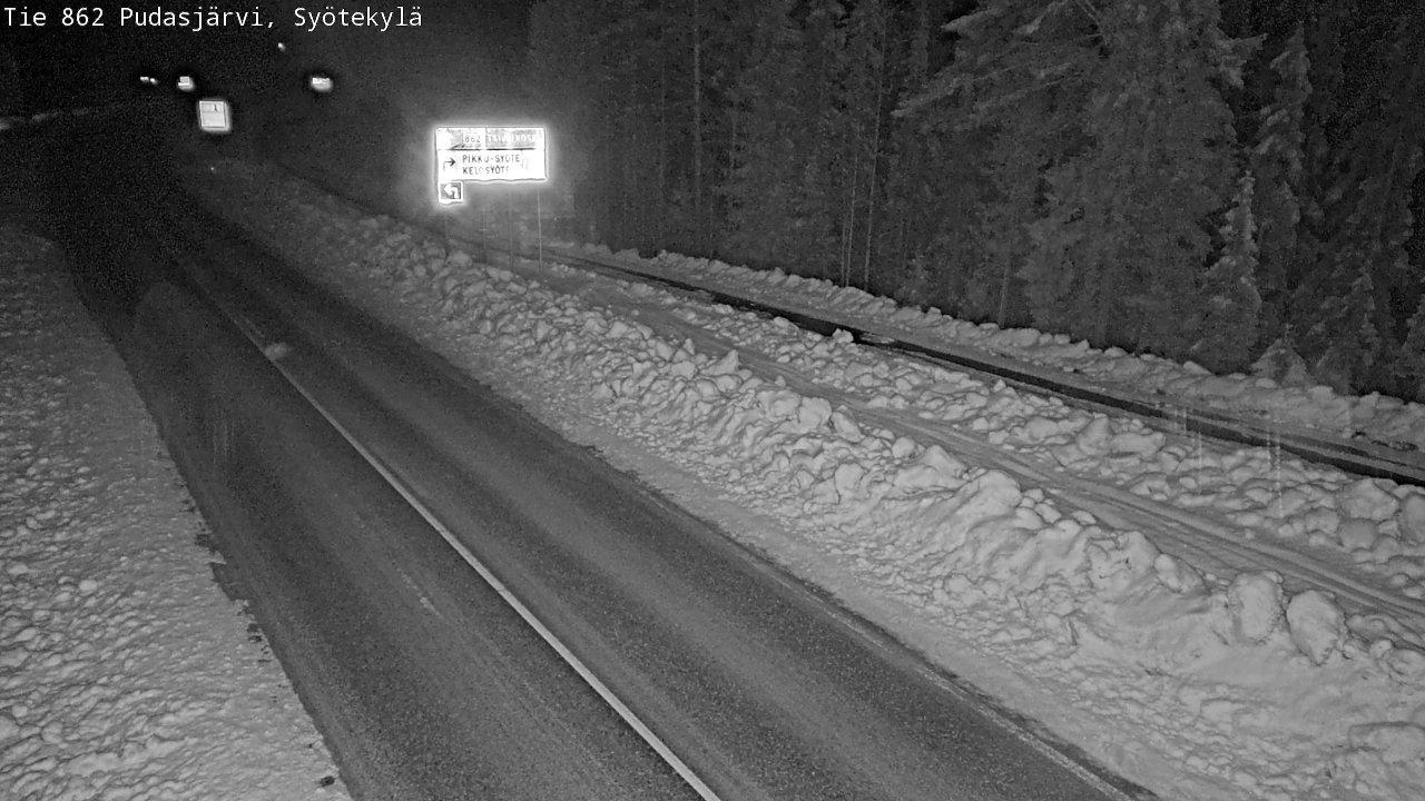Weather Camera Image Road 862 Pudasjärvi, Syötekylä, Pudasjärvi, Pohjois-Pohjanmaa