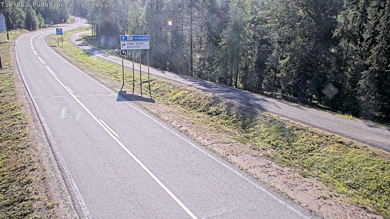 Weather Camera Image Road 862 Pudasjärvi, Syötekylä, Pudasjärvi, Pohjois-Pohjanmaa