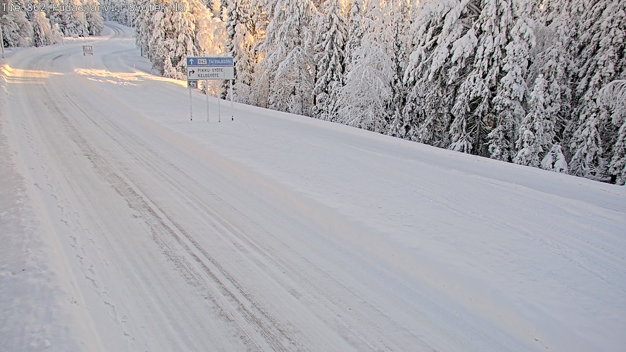 Weather Camera Image Road 862 Pudasjärvi, Syötekylä, Pudasjärvi, Pohjois-Pohjanmaa