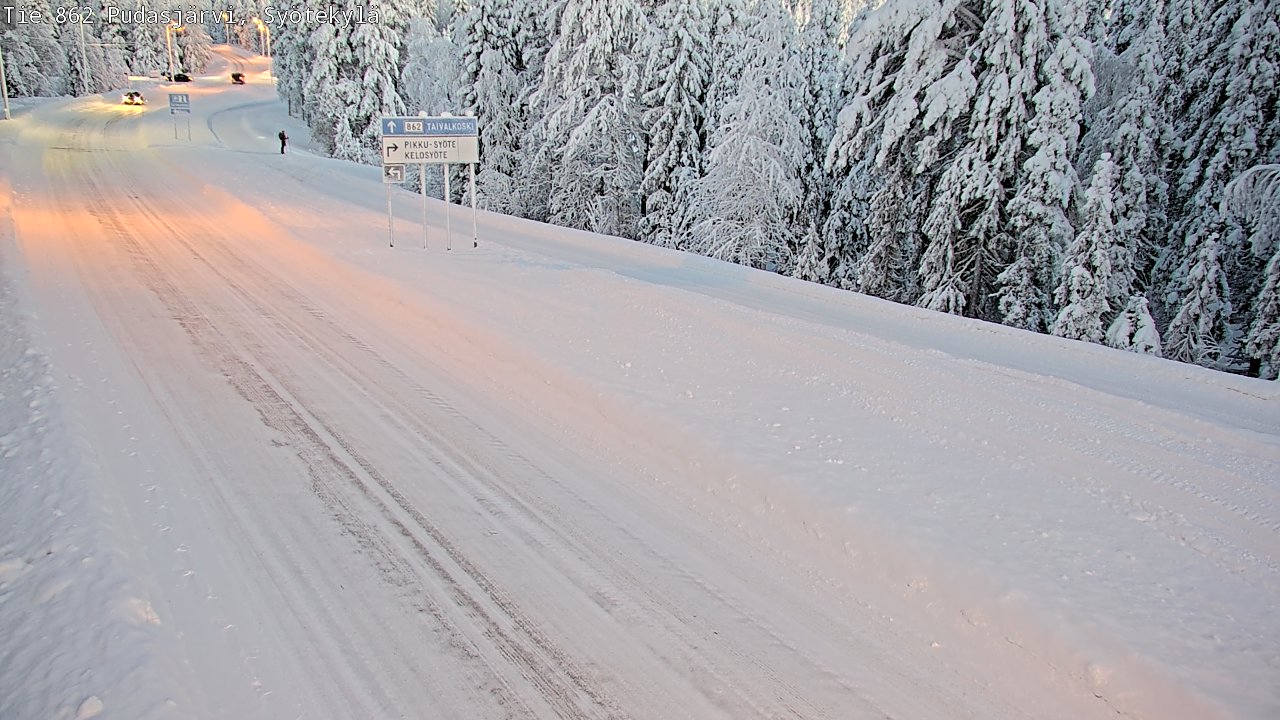Weather Camera Image Road 862 Pudasjärvi, Syötekylä, Pudasjärvi, Pohjois-Pohjanmaa