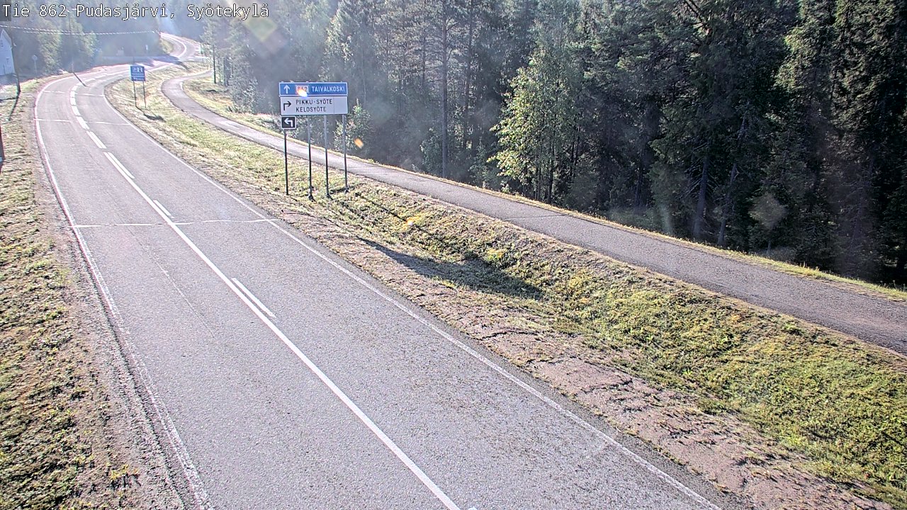 Weather Camera Image Road 862 Pudasjärvi, Syötekylä, Pudasjärvi, Pohjois-Pohjanmaa