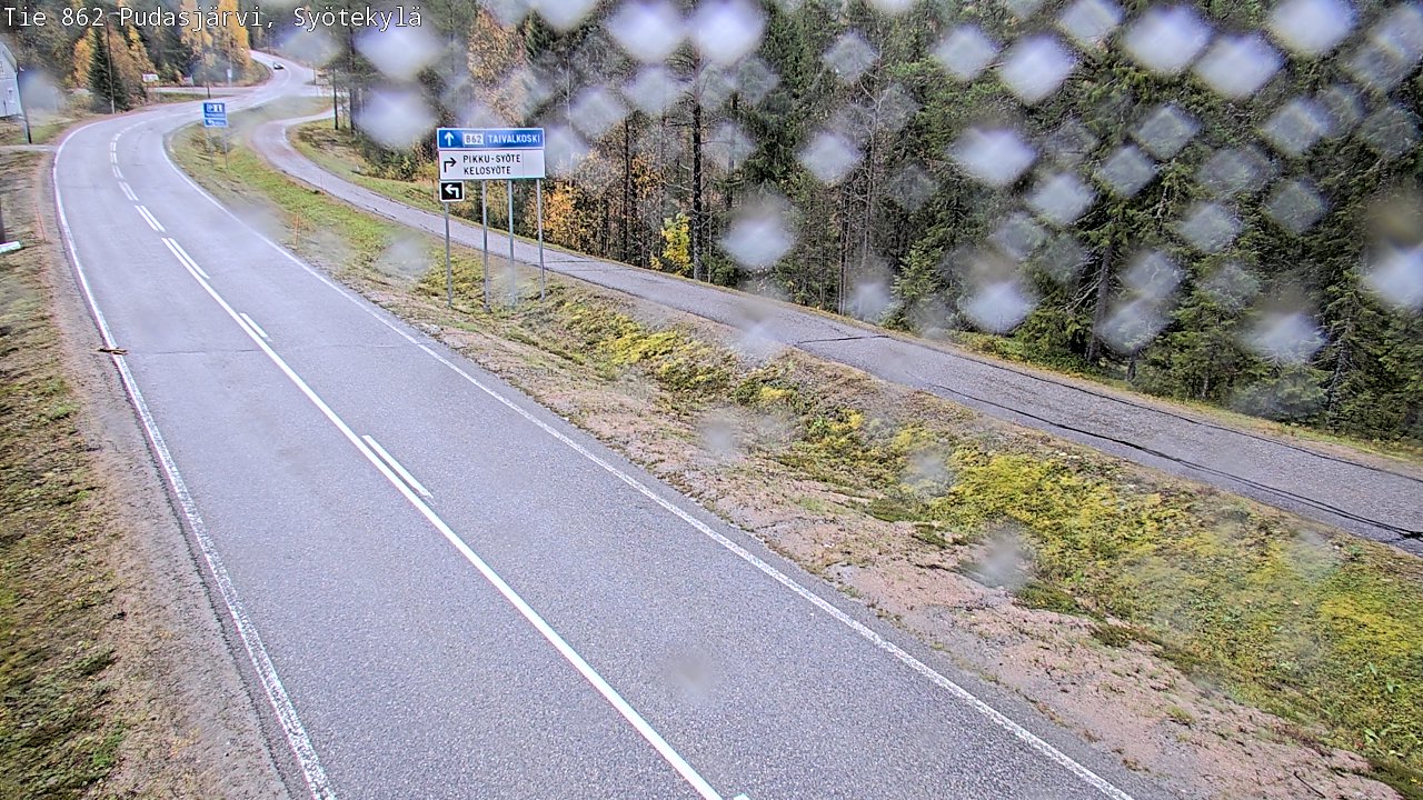 Weather Camera Image Road 862 Pudasjärvi, Syötekylä, Pudasjärvi, Pohjois-Pohjanmaa