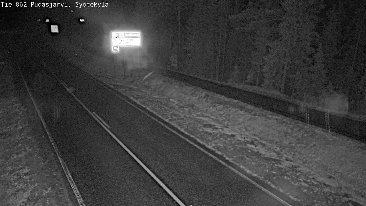 Weather Camera Image Road 862 Pudasjärvi, Syötekylä, Pudasjärvi, Pohjois-Pohjanmaa