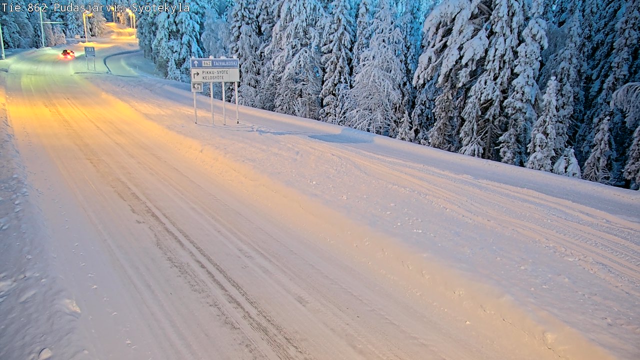 Weather Camera Image Road 862 Pudasjärvi, Syötekylä, Pudasjärvi, Pohjois-Pohjanmaa