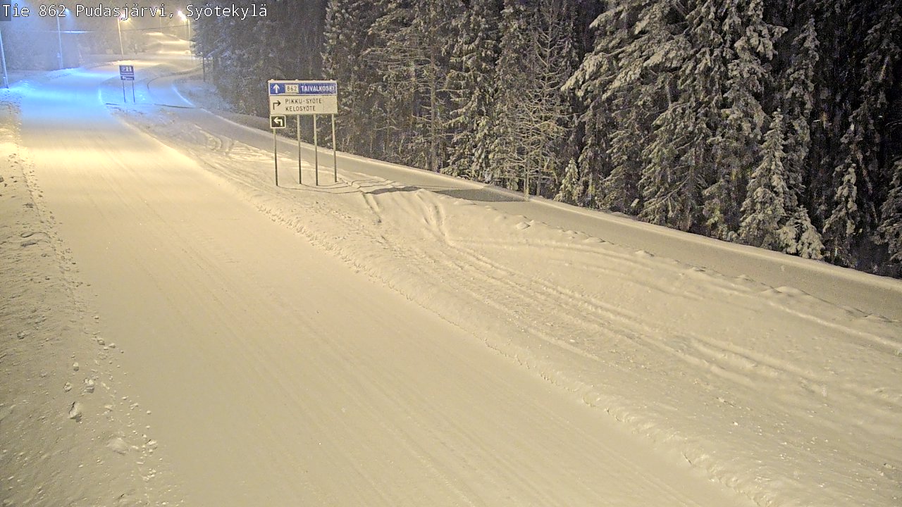 Weather Camera Image Road 862 Pudasjärvi, Syötekylä, Pudasjärvi, Pohjois-Pohjanmaa