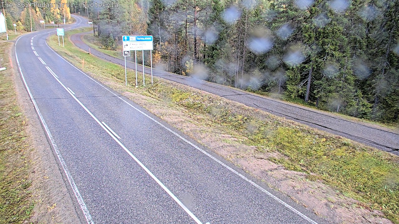Weather Camera Image Road 862 Pudasjärvi, Syötekylä, Pudasjärvi, Pohjois-Pohjanmaa