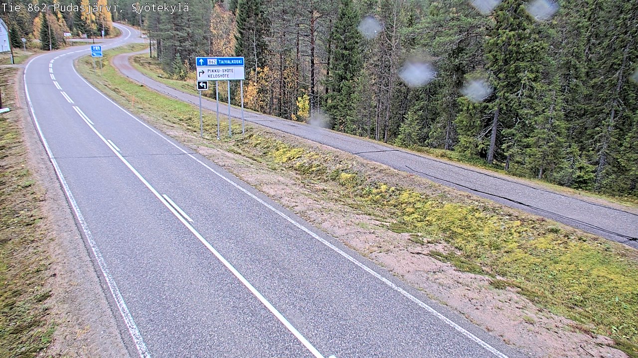 Weather Camera Image Road 862 Pudasjärvi, Syötekylä, Pudasjärvi, Pohjois-Pohjanmaa