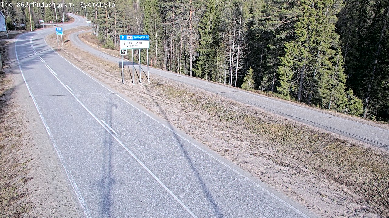 Weather Camera Image Väg 862 Pudasjärvi, Syötekylä, Pudasjärvi, Pohjois-Pohjanmaa