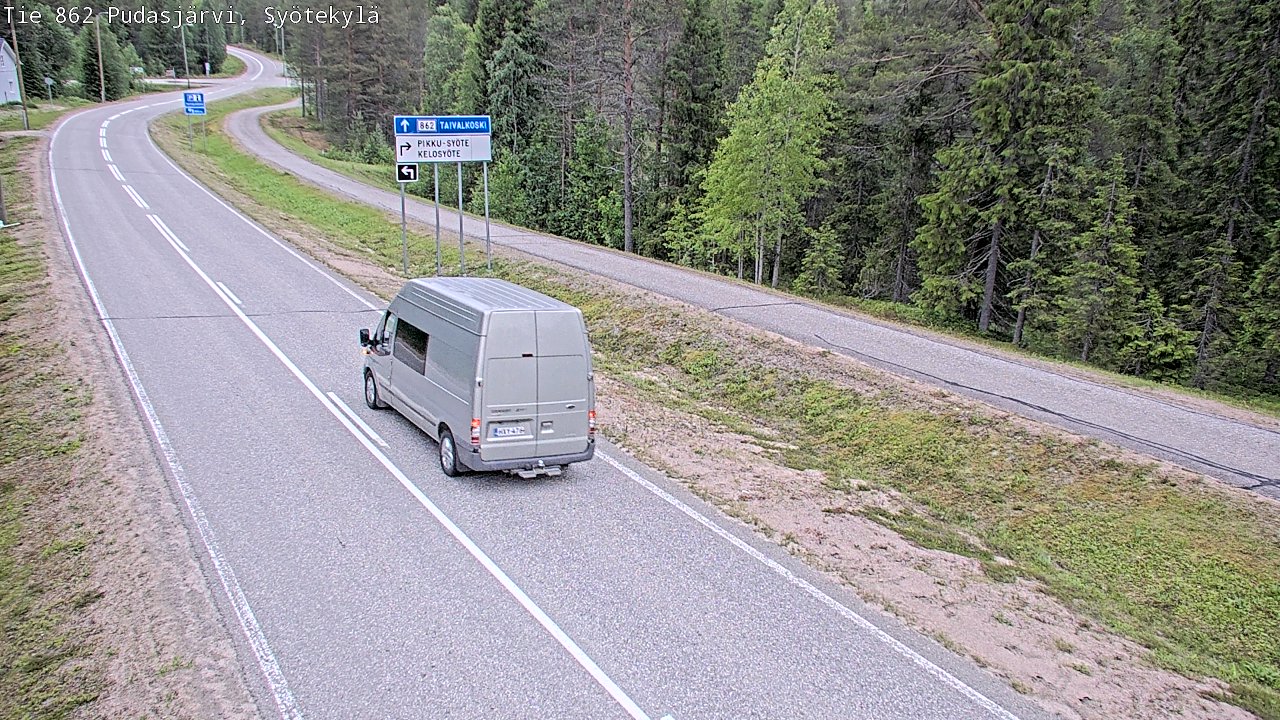 Weather Camera Image Road 862 Pudasjärvi, Syötekylä, Pudasjärvi, Pohjois-Pohjanmaa