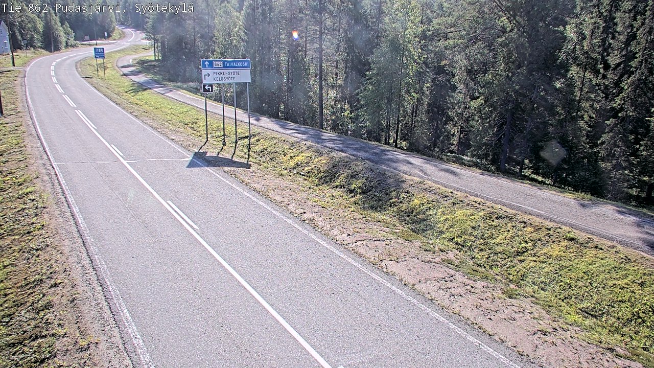 Weather Camera Image Road 862 Pudasjärvi, Syötekylä, Pudasjärvi, Pohjois-Pohjanmaa