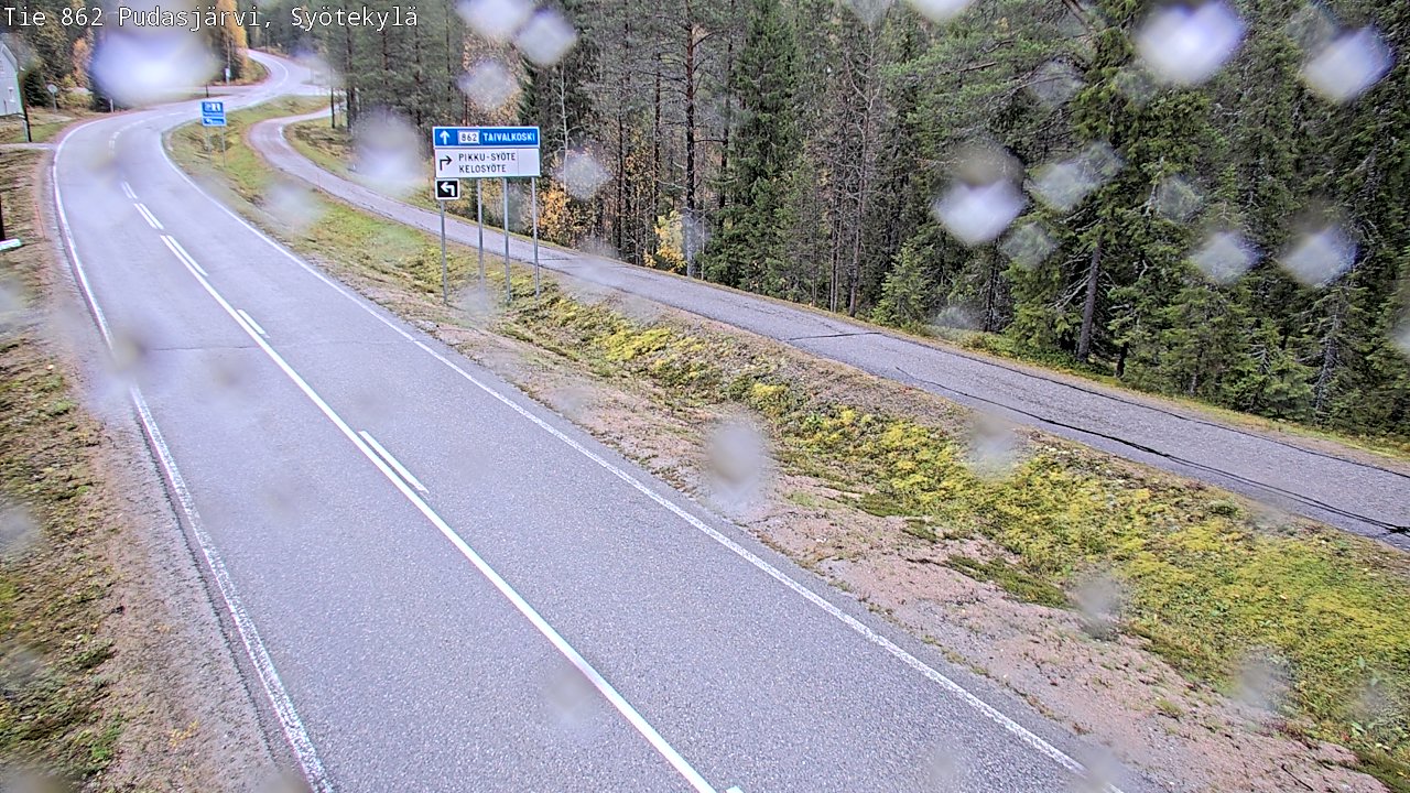 Weather Camera Image Road 862 Pudasjärvi, Syötekylä, Pudasjärvi, Pohjois-Pohjanmaa