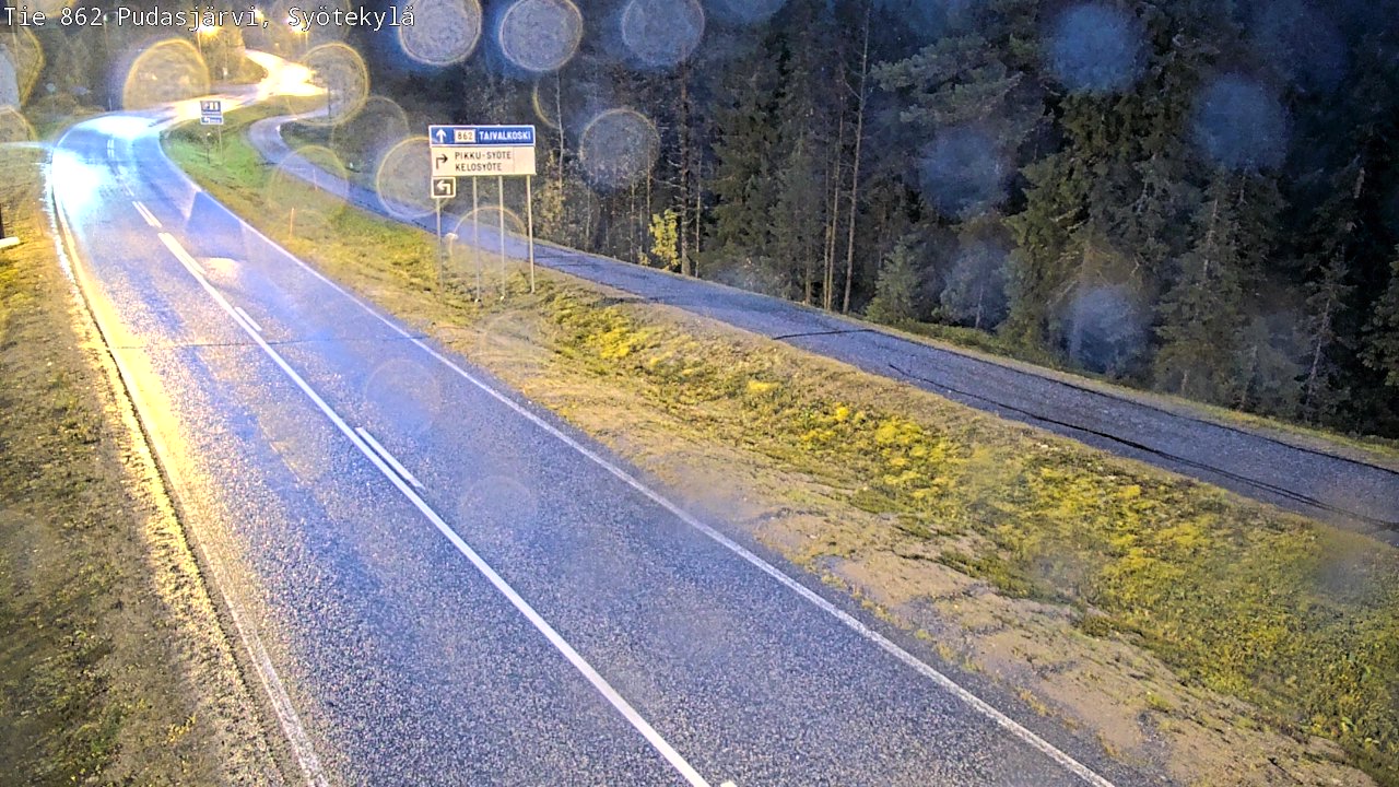 Weather Camera Image Road 862 Pudasjärvi, Syötekylä, Pudasjärvi, Pohjois-Pohjanmaa