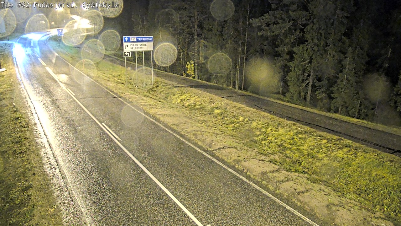 Weather Camera Image Road 862 Pudasjärvi, Syötekylä, Pudasjärvi, Pohjois-Pohjanmaa