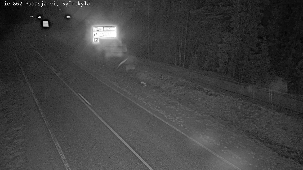 Weather Camera Image Väg 862 Pudasjärvi, Syötekylä, Pudasjärvi, Pohjois-Pohjanmaa