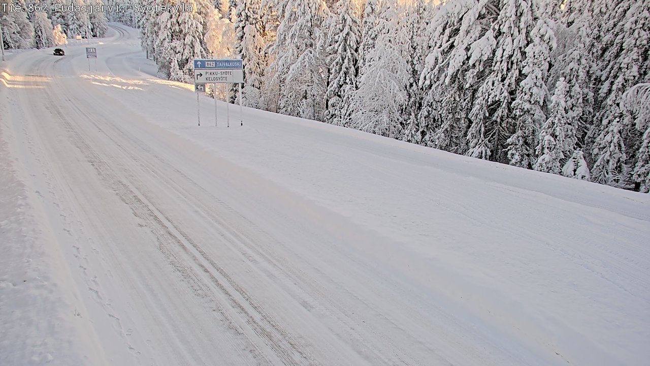 Weather Camera Image Road 862 Pudasjärvi, Syötekylä, Pudasjärvi, Pohjois-Pohjanmaa
