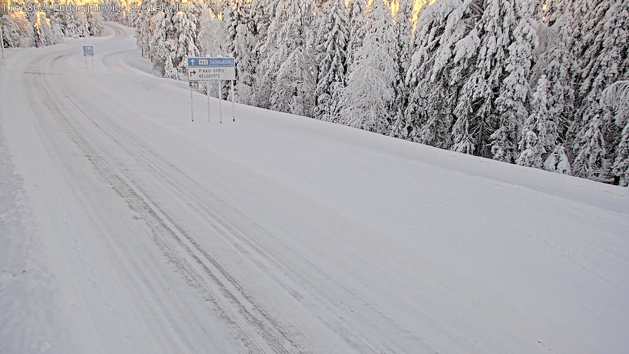 Weather Camera Image Road 862 Pudasjärvi, Syötekylä, Pudasjärvi, Pohjois-Pohjanmaa