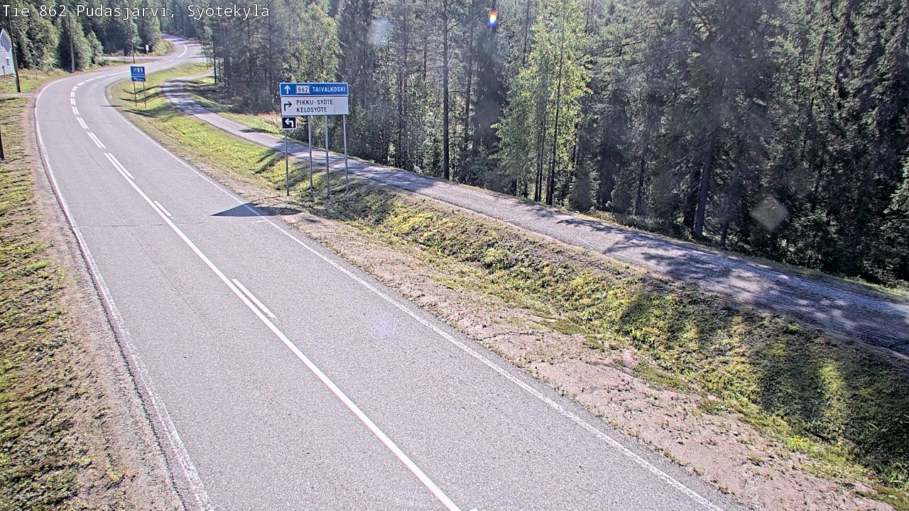 Weather Camera Image Road 862 Pudasjärvi, Syötekylä, Pudasjärvi, Pohjois-Pohjanmaa