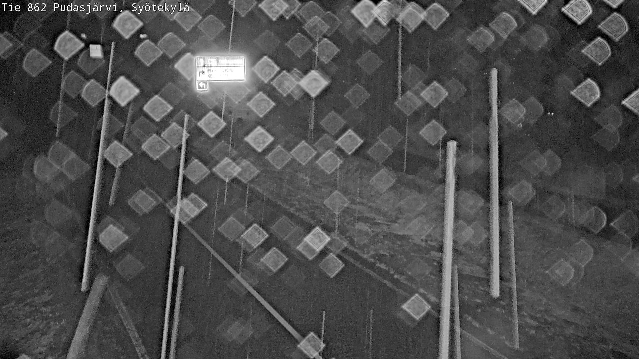 Weather Camera Image Road 862 Pudasjärvi, Syötekylä, Pudasjärvi, Pohjois-Pohjanmaa
