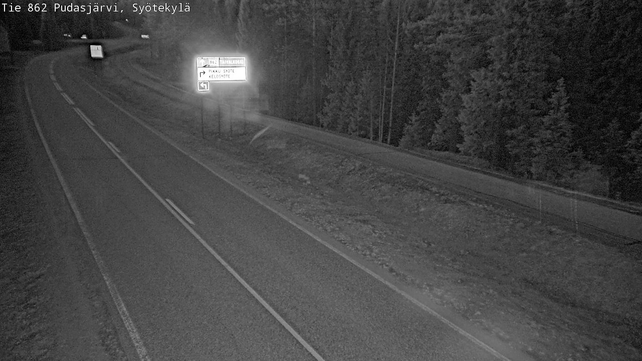 Weather Camera Image Väg 862 Pudasjärvi, Syötekylä, Pudasjärvi, Pohjois-Pohjanmaa