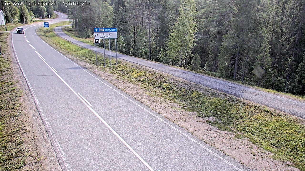 Weather Camera Image Road 862 Pudasjärvi, Syötekylä, Pudasjärvi, Pohjois-Pohjanmaa