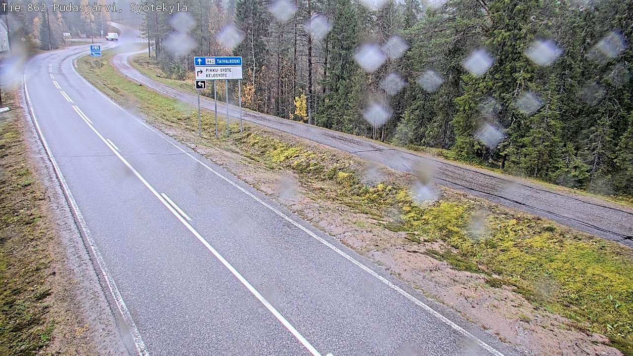 Weather Camera Image Väg 862 Pudasjärvi, Syötekylä, Pudasjärvi, Pohjois-Pohjanmaa
