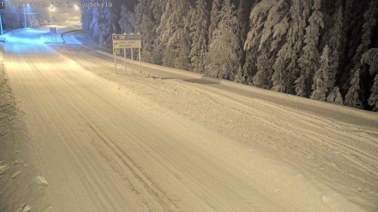 Weather Camera Image Road 862 Pudasjärvi, Syötekylä, Pudasjärvi, Pohjois-Pohjanmaa