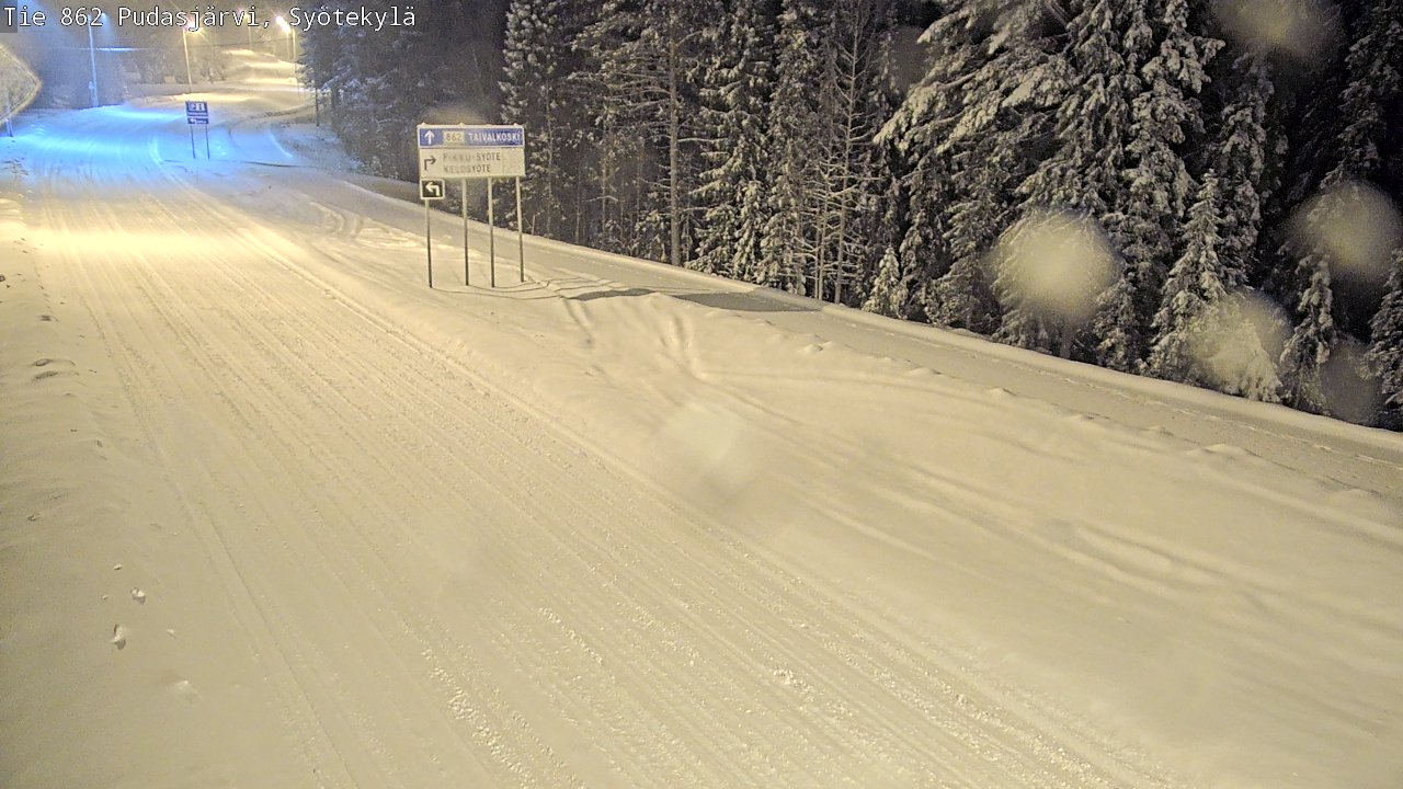 Weather Camera Image Road 862 Pudasjärvi, Syötekylä, Pudasjärvi, Pohjois-Pohjanmaa