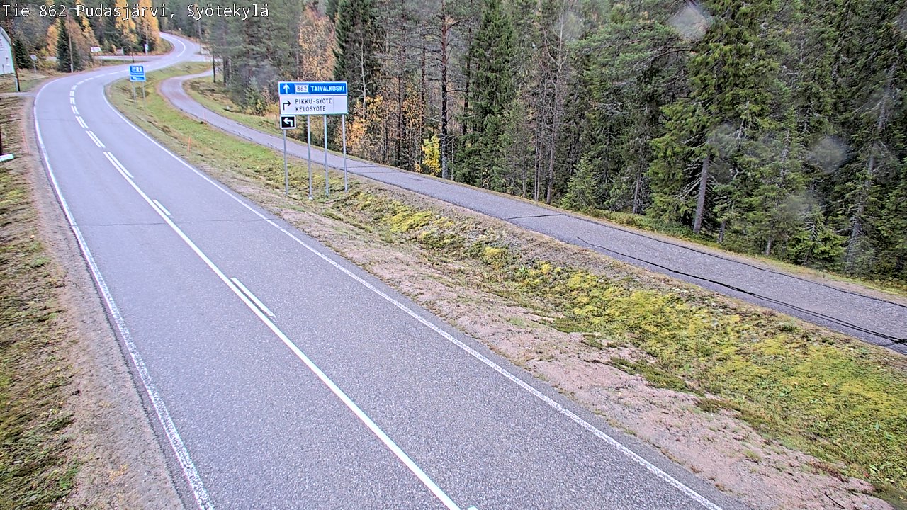 Weather Camera Image Road 862 Pudasjärvi, Syötekylä, Pudasjärvi, Pohjois-Pohjanmaa