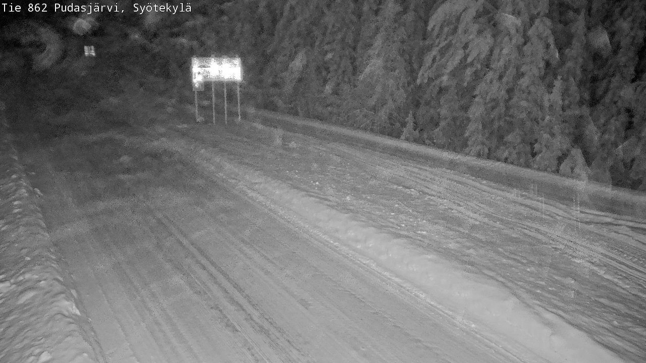Weather Camera Image Road 862 Pudasjärvi, Syötekylä, Pudasjärvi, Pohjois-Pohjanmaa