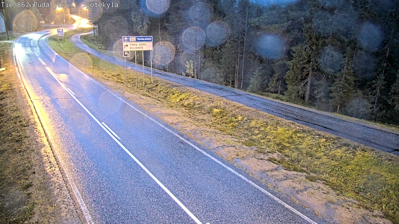 Weather Camera Image Road 862 Pudasjärvi, Syötekylä, Pudasjärvi, Pohjois-Pohjanmaa