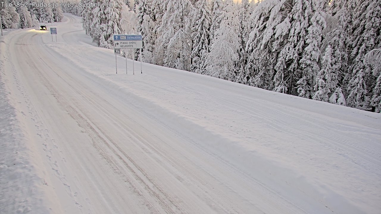 Weather Camera Image Road 862 Pudasjärvi, Syötekylä, Pudasjärvi, Pohjois-Pohjanmaa