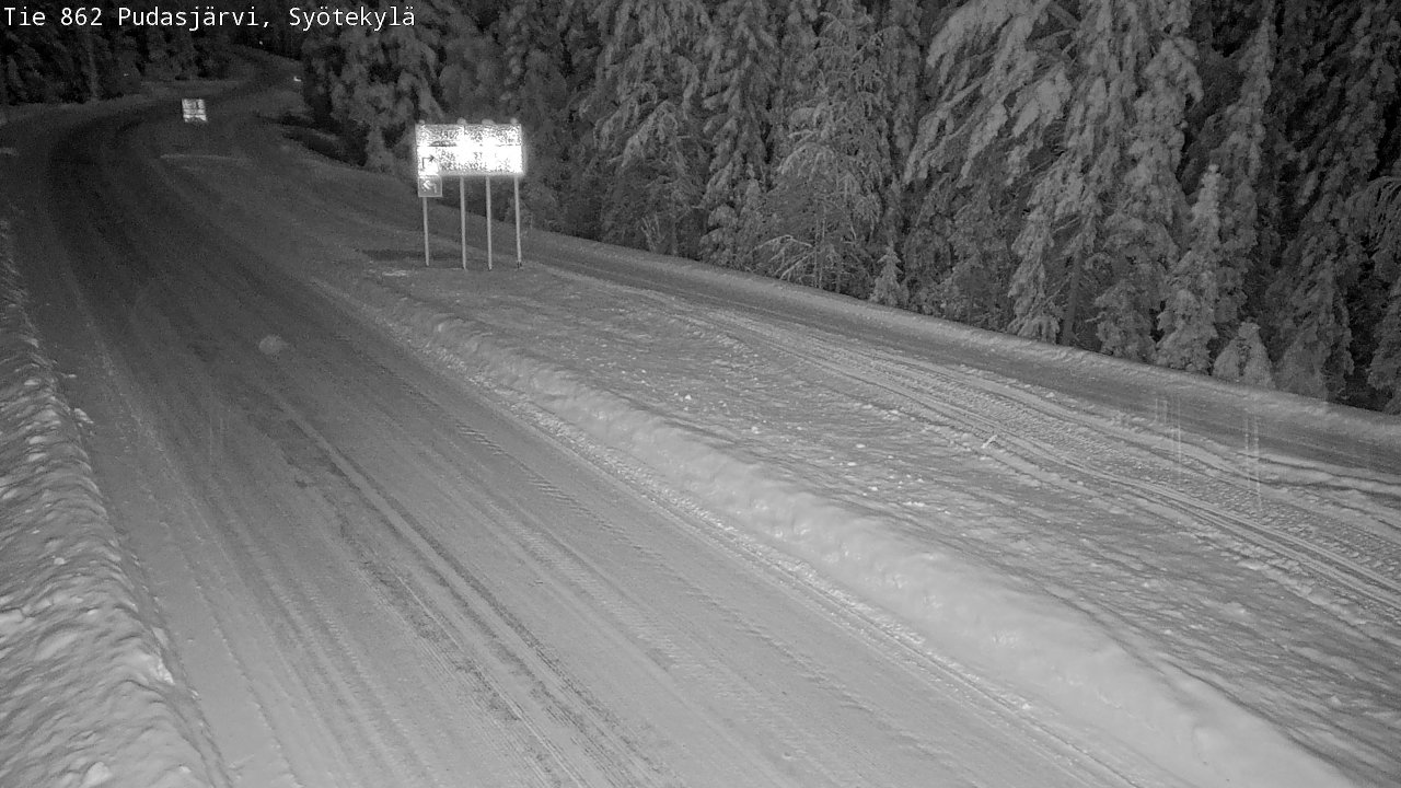 Weather Camera Image Road 862 Pudasjärvi, Syötekylä, Pudasjärvi, Pohjois-Pohjanmaa