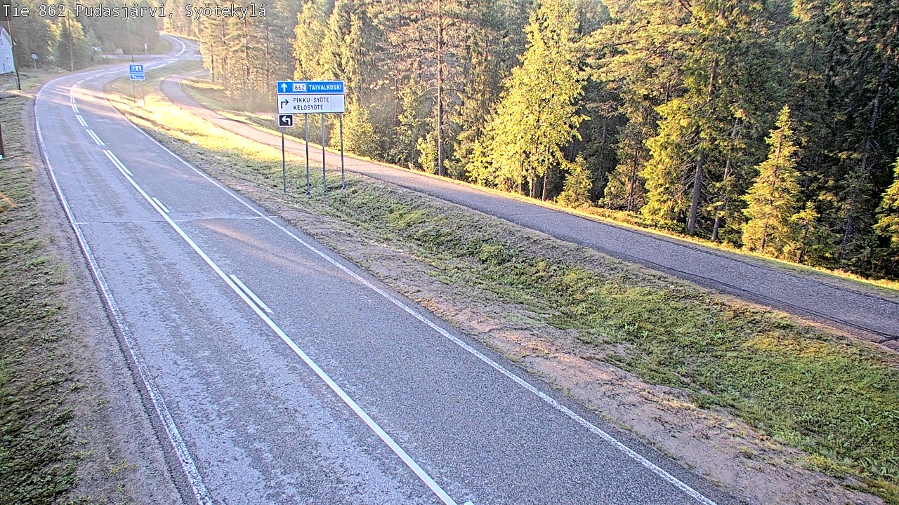 Weather Camera Image Road 862 Pudasjärvi, Syötekylä, Pudasjärvi, Pohjois-Pohjanmaa