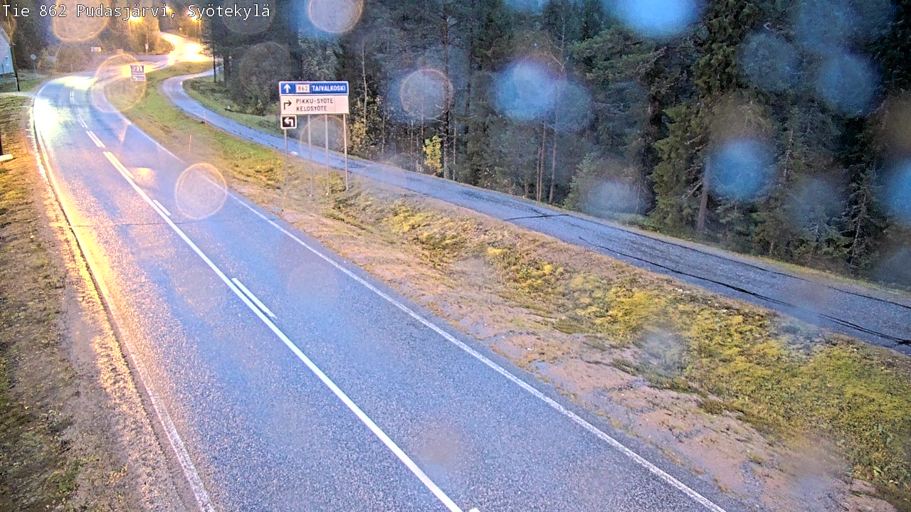 Weather Camera Image Road 862 Pudasjärvi, Syötekylä, Pudasjärvi, Pohjois-Pohjanmaa