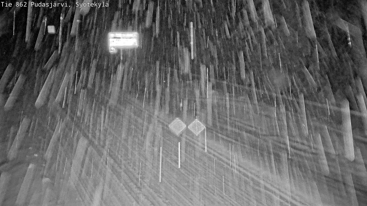 Weather Camera Image Road 862 Pudasjärvi, Syötekylä, Pudasjärvi, Pohjois-Pohjanmaa