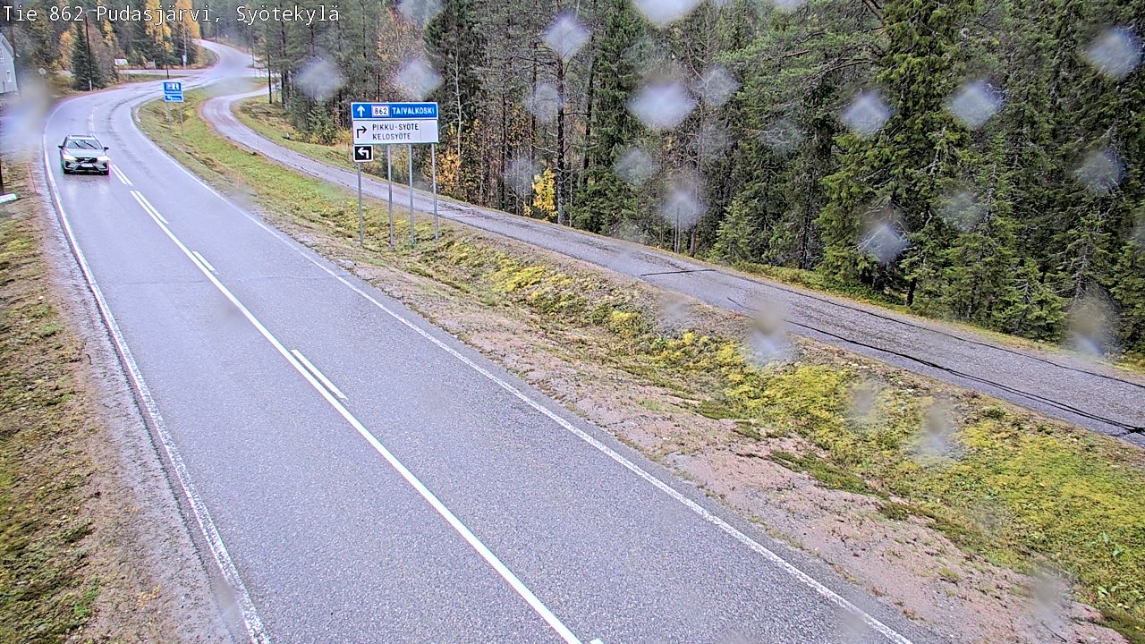Weather Camera Image Väg 862 Pudasjärvi, Syötekylä, Pudasjärvi, Pohjois-Pohjanmaa