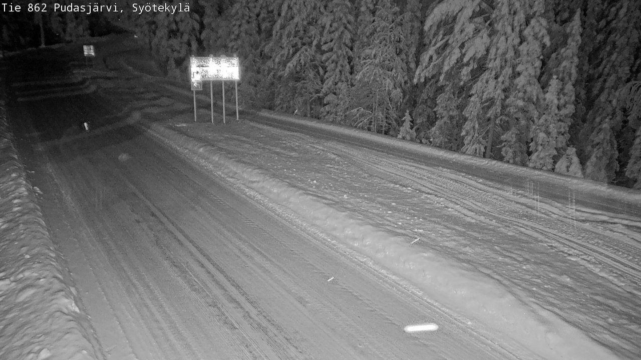 Weather Camera Image Road 862 Pudasjärvi, Syötekylä, Pudasjärvi, Pohjois-Pohjanmaa